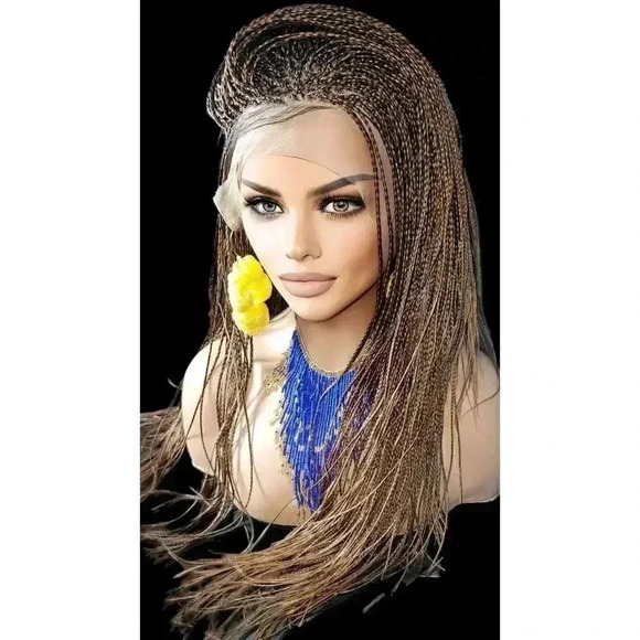 Premium Hand-Braided Wig Full Lace Wig Color #30 micro million braids - Picture 8 of 15